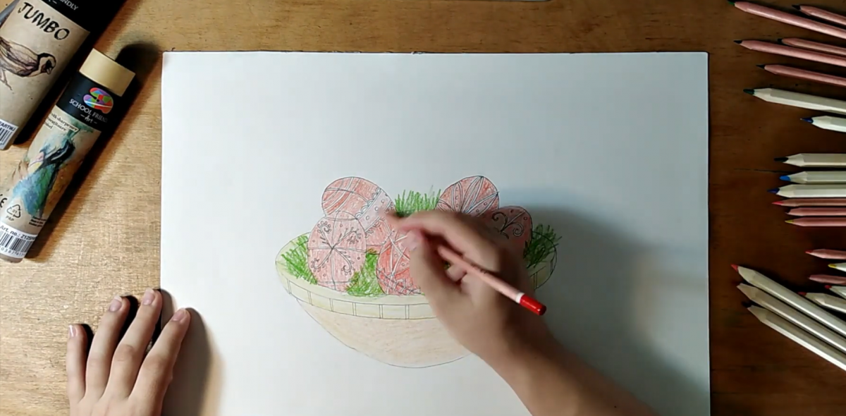 Creioane color School Friendly Art - desen de Paști