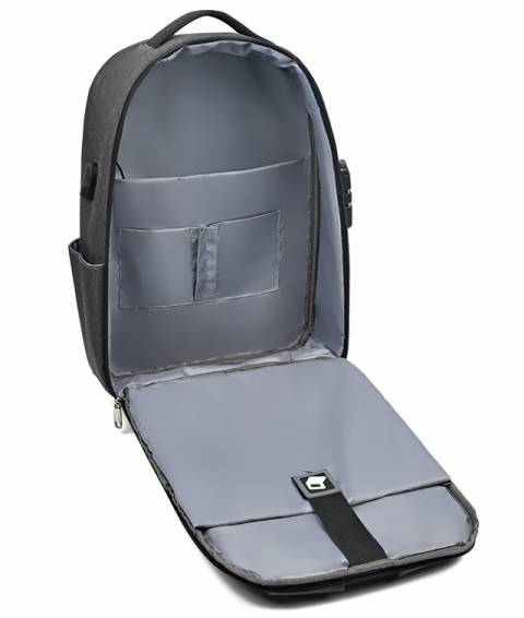 Ghiozdan Laptop, Black It, 2 Fermoare, 42HX30X12cm, Negru