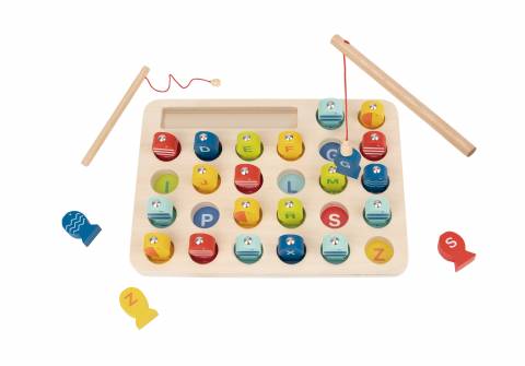 Joc Montessori Educativ Pescuit Magnetic din Lemn pentru Copii, Magnetic Fishing Game