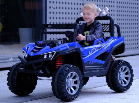 Masinuta Electrica Off-Road UTV pentru Copii 12V 7Ah, 4x4 Motoare 380, Telecomanda Parinte 2.4G, LED, USB, APP Mobil, Suspensie 4 Roti Dimensiune 127x79x87cm - ROSU