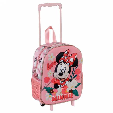 Troler Prescolari, Minnie Mouse 3D, 1 fermoar, 2 buzunare, 26cm x 34cm x 13cm