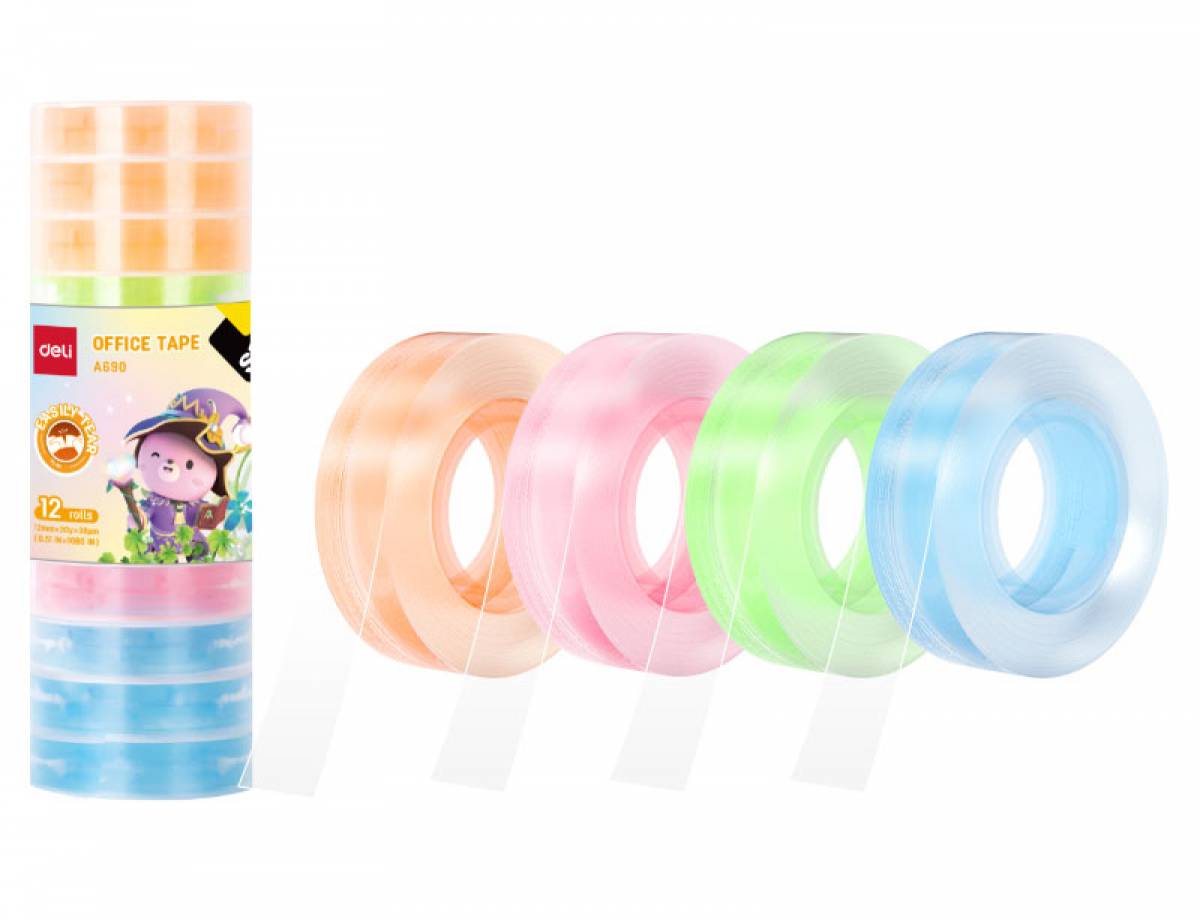 BANDA ADEZIVA COTOR COLOR 12MM*27M DELI