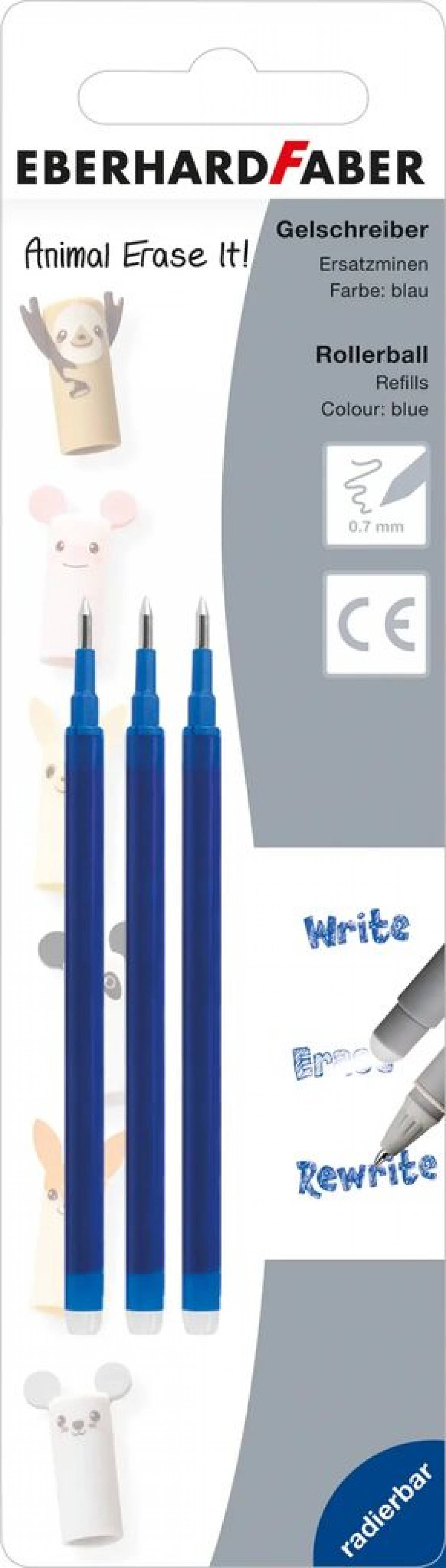 MINA ROLLER 0.7 MM ALBASTRA 3/SET ERASABLE EBERHARD FABER