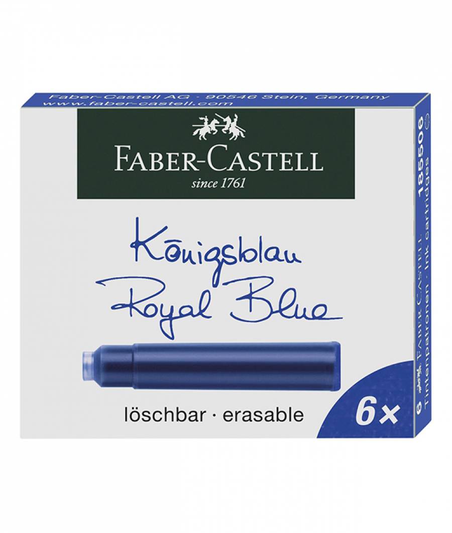 Cartuse Cerneala Mici Albastru 6 Buc/Cutie Faber-Castell