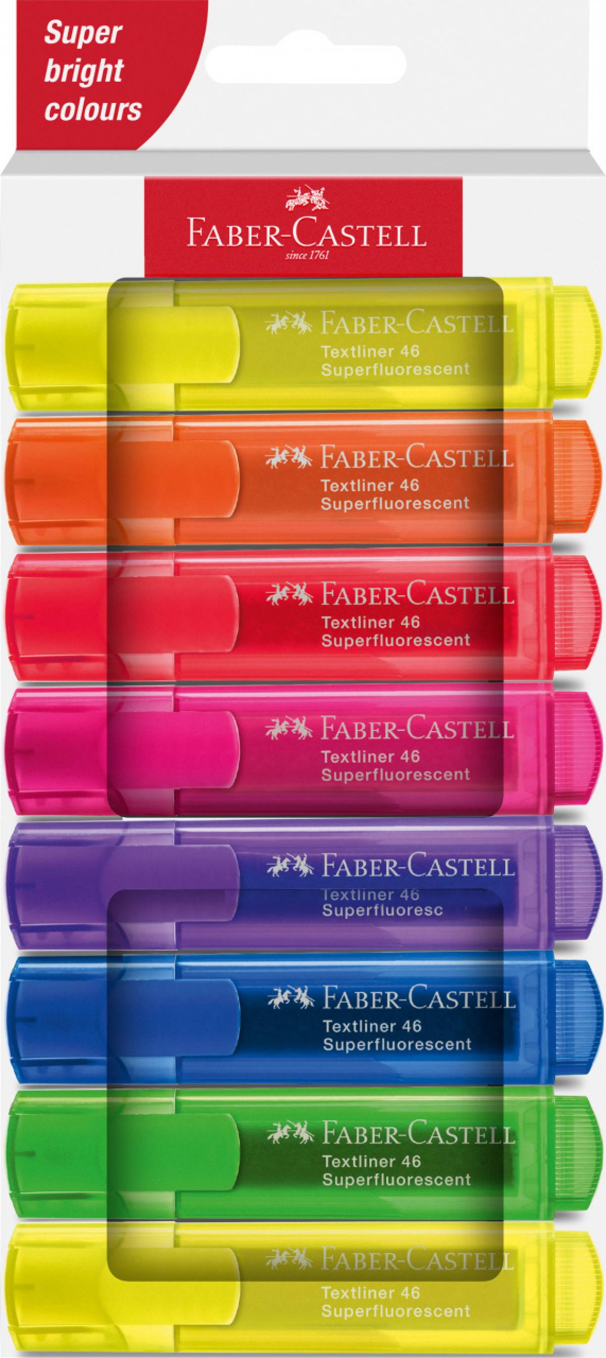 TEXTMARKER SET 8 SUPERFLUORESCENT 1546 CUTIE CARTON 2024 FABER-CASTELL