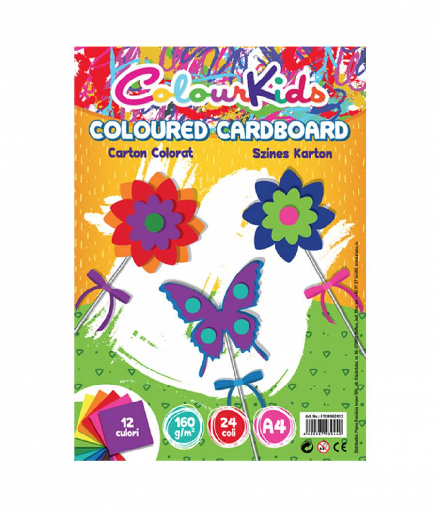 Carton Color A4 160gr 24 coli 12 culori Colour KIDS