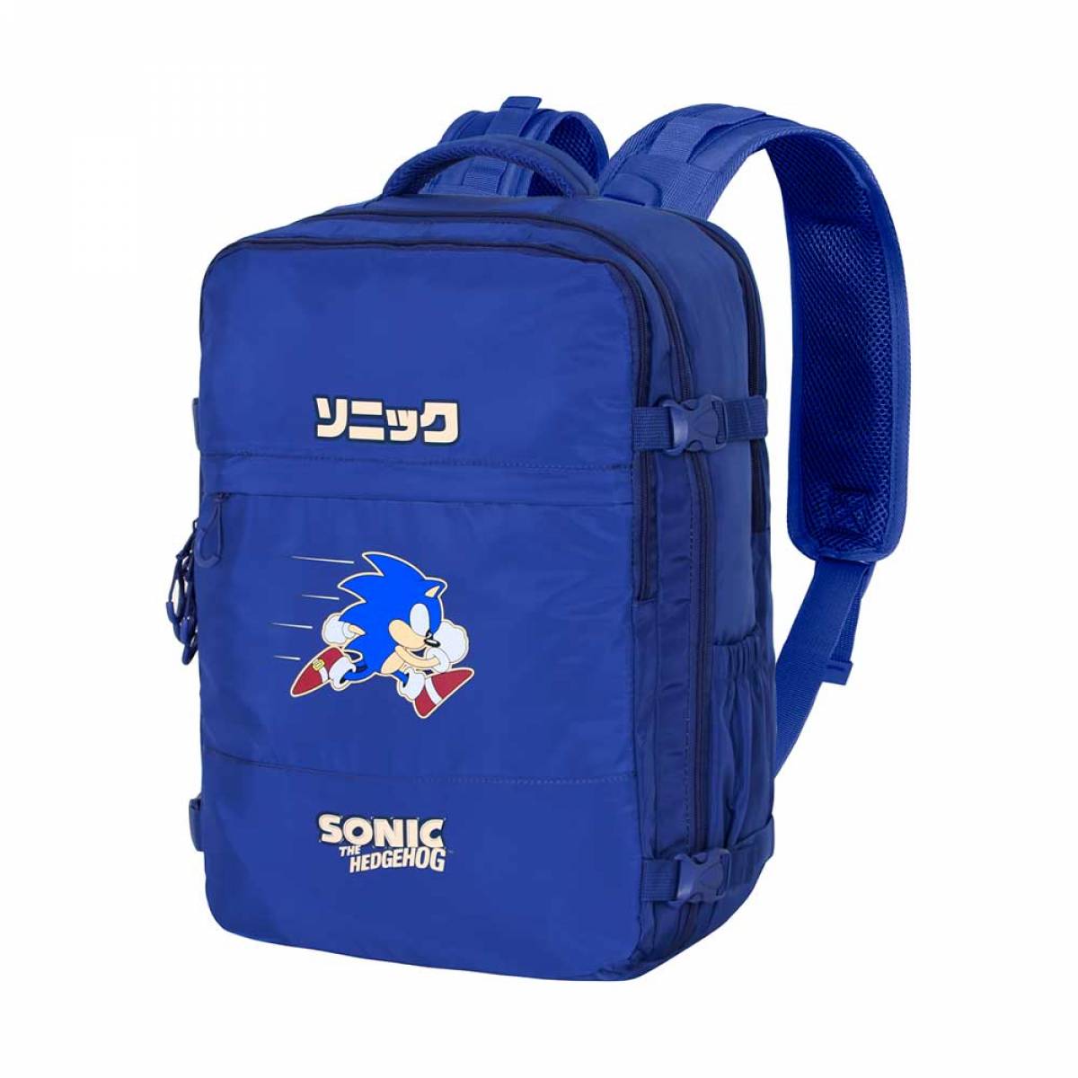 Ghiozdan scoala Sonic calatorie albastru 47x23x33cm