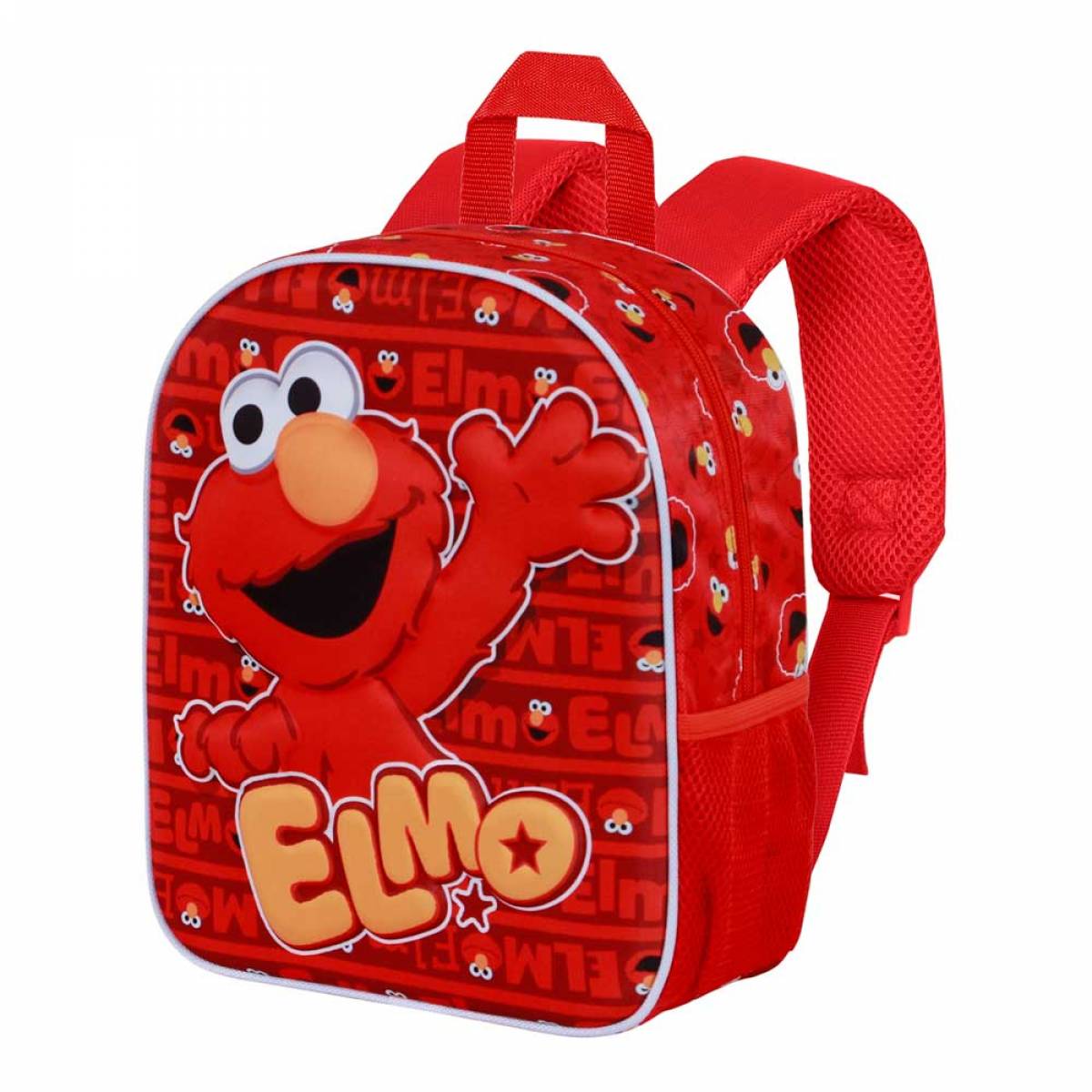 Ghiozdan Sesame Street Elmo Happy Elite 3D, rosu 10x25x30cm