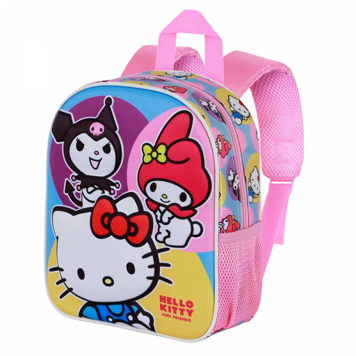 Ghiozdan scoala Hello Kitty Happy roz 10x25x30cm