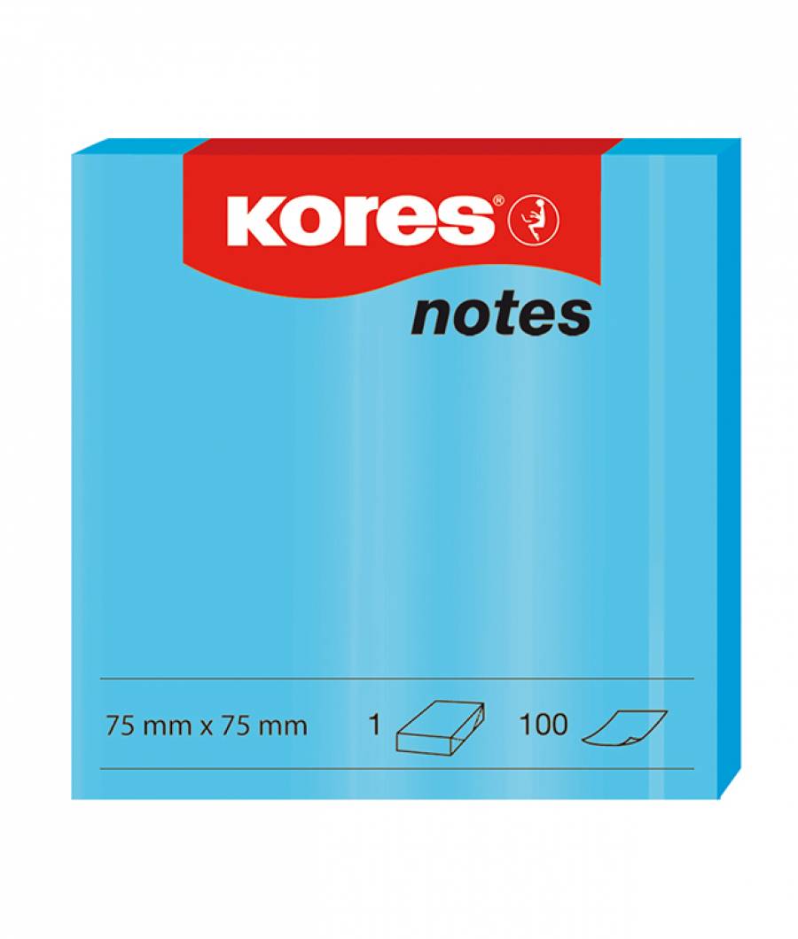Notes Adeziv neon 75 x 75 mm 100 File Kores
