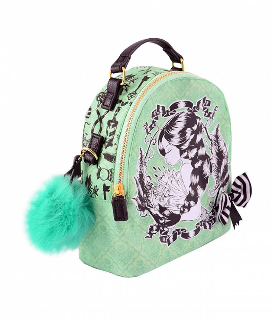 Ghiozdan tip rucsac mic Lilly and Locks verde
