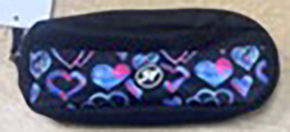 Penar SF Etui Dreptunghiular 2Fermoare NEGRU Inimi