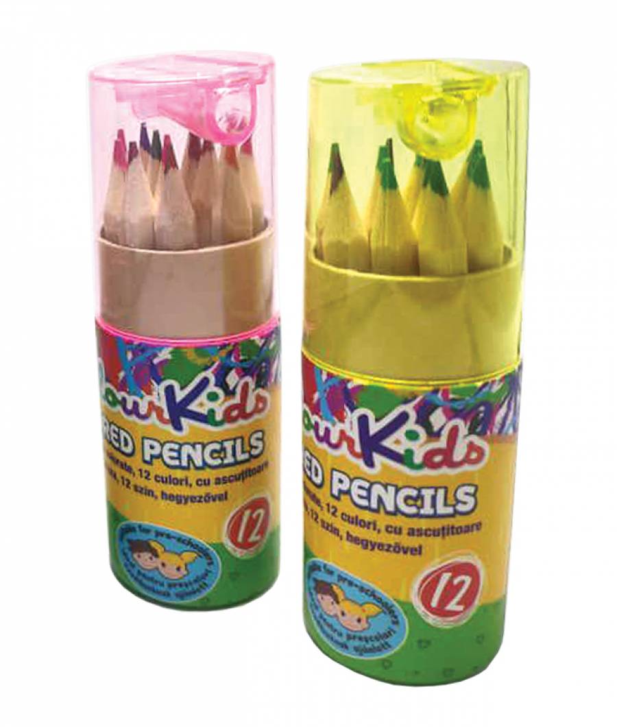 Creioane Color. CK PRESCOLARI 12buc corp natur cu ascutitoare Colour KIDS