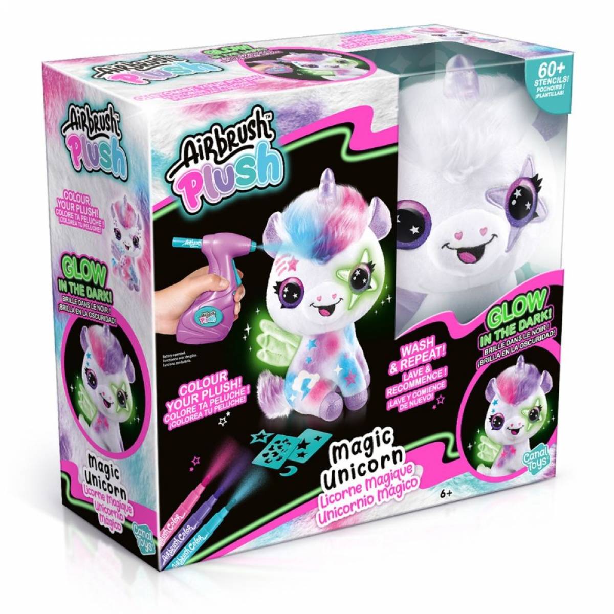 Jucarie AIRBRUSH PLUSH - TATUEAZA UNICORNUL FOSFORESCENT