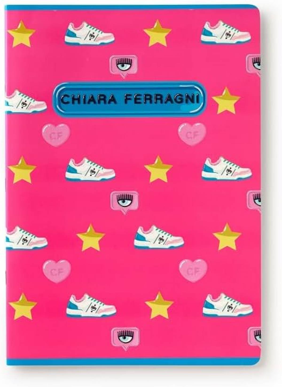 Caiet capsat Chiara Ferragni A4 D 42 file hartie FSC 80gr coperta 240gr roz cu model