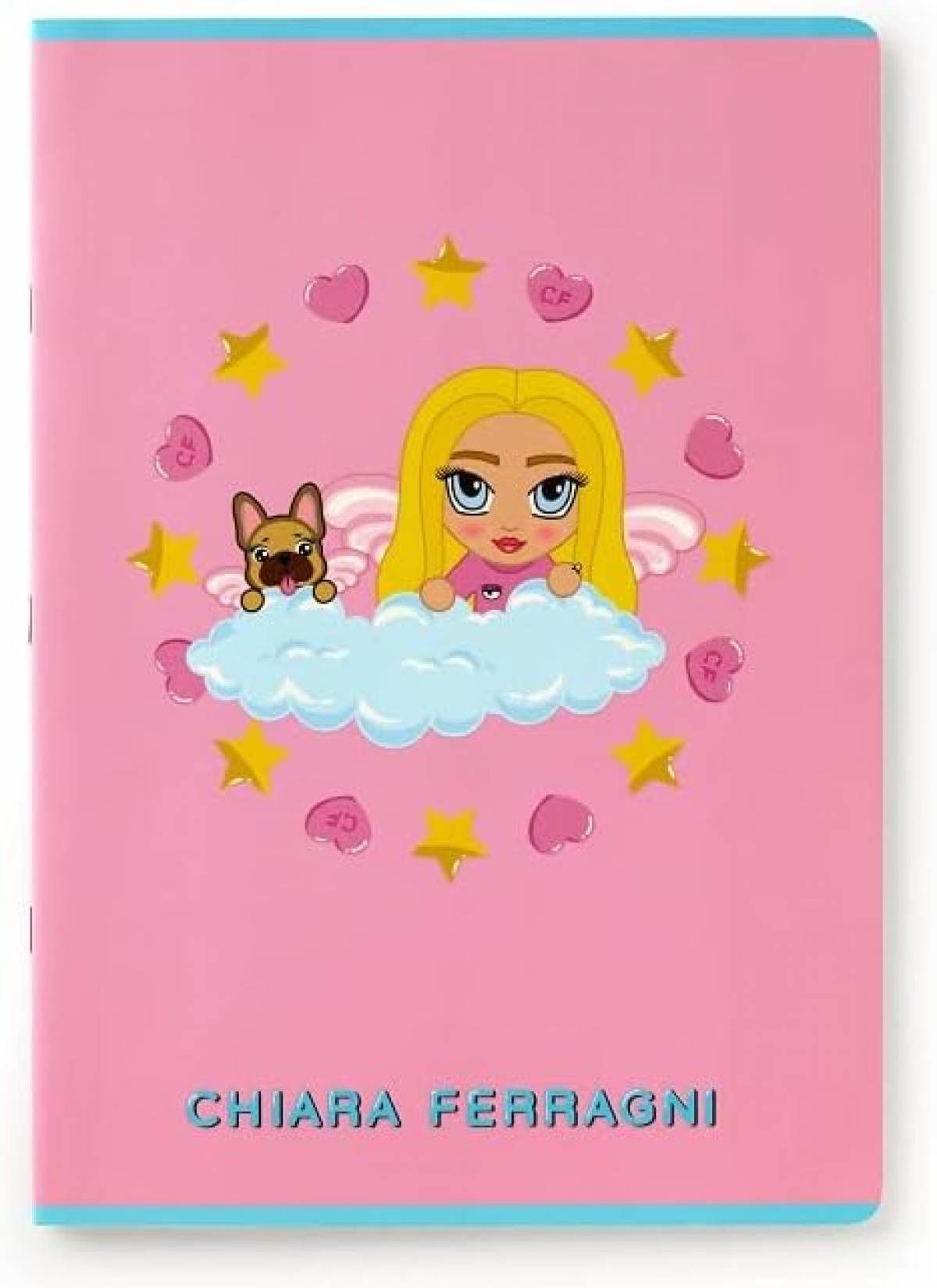 Caiet capsat Chiara Ferragni A4 M 42 file hartie FSC 80gr coperta 240gr neon pink