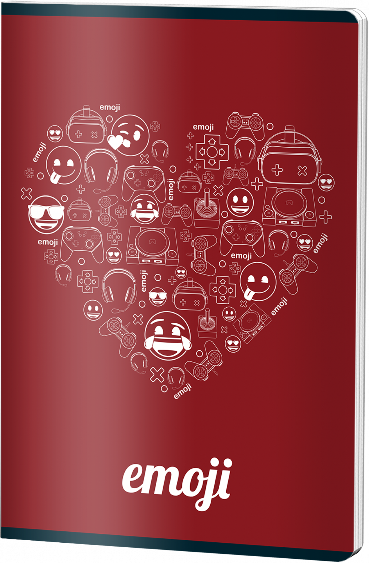 Caiet Dictando, A4 Studentesc, Emoji, coperta plastic, 60 file, hartie 70gr, HEART