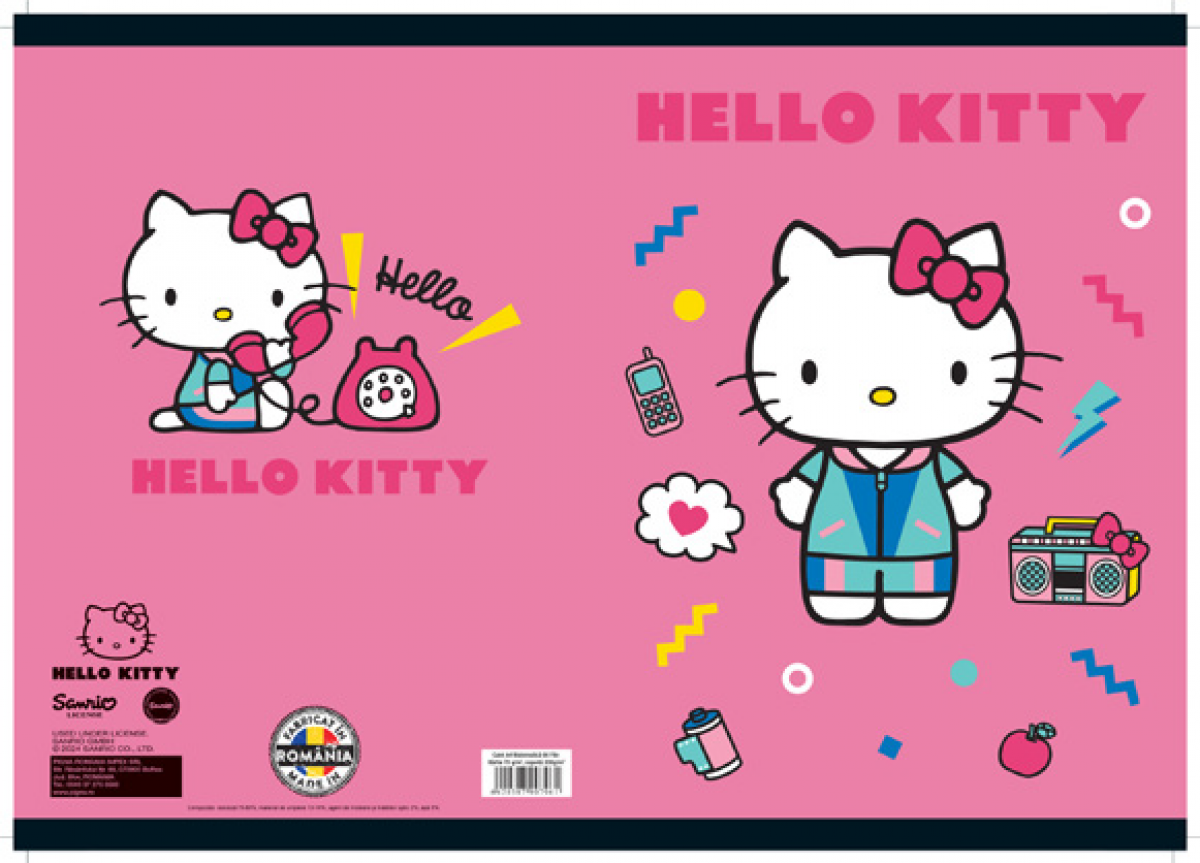 Caiet Matematica, A4 Studentesc, HELLO KITTY, 60file, 70gr Tech