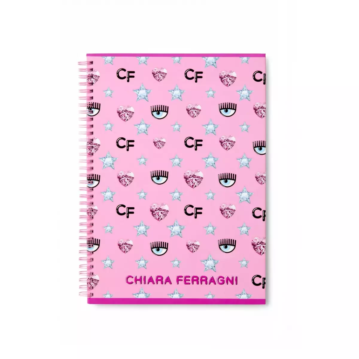 Caiet spira Chiara Ferragni A5 D 42 file hartie FSC 80gr coperta 240gr roz cu model