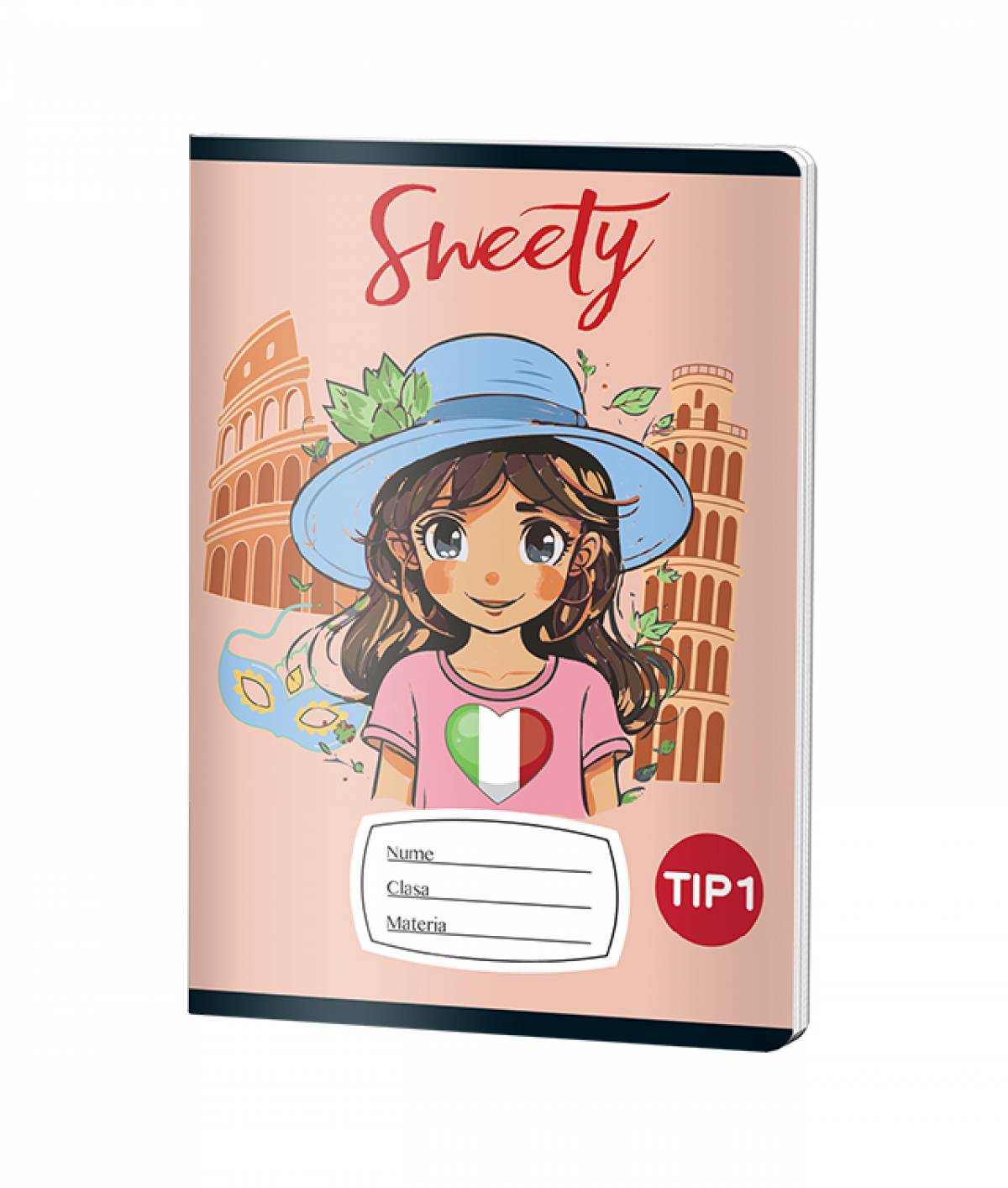 Caiet Tip1 FETE, A5, Pigna, 24 file, hartie 70gr, SWEETY ITALY