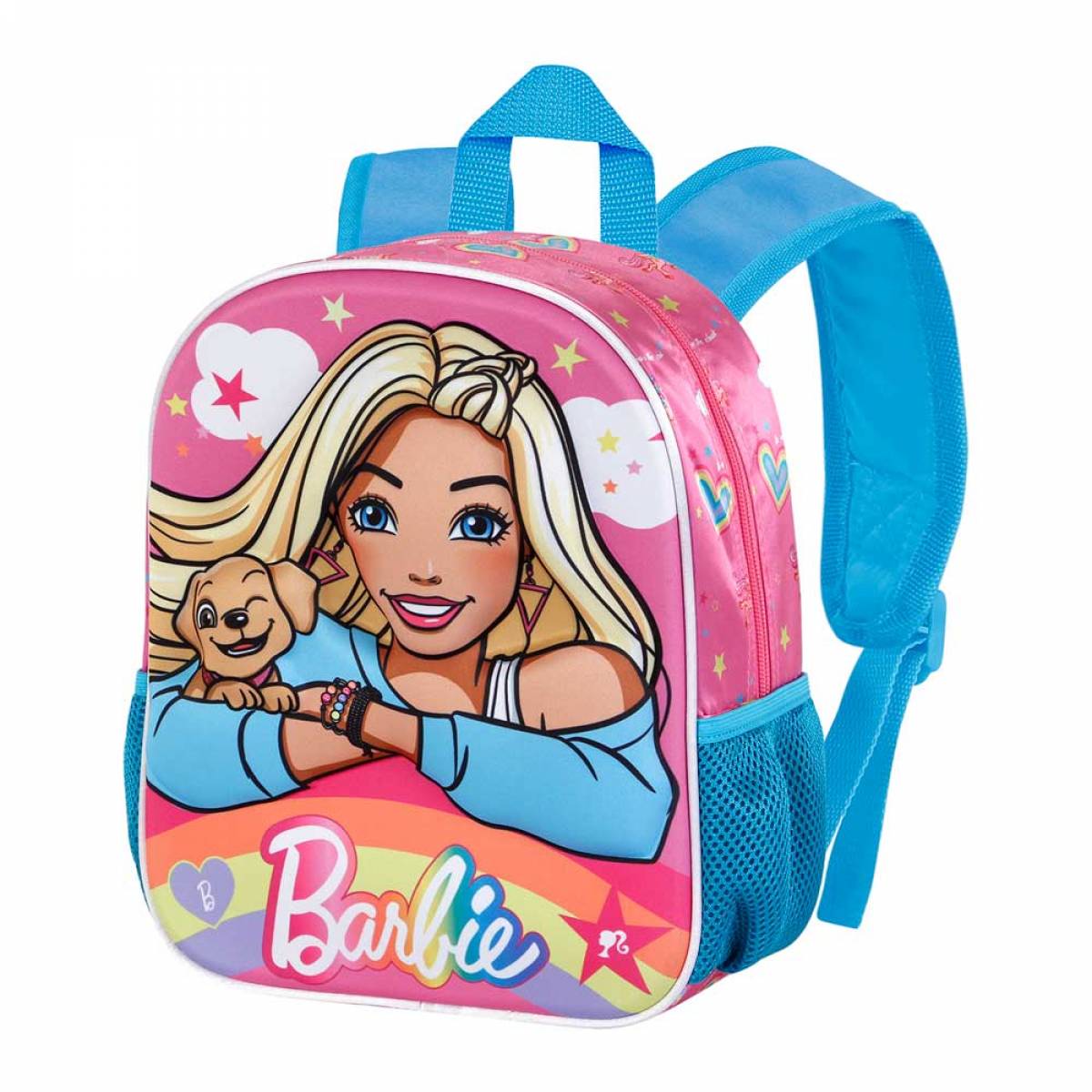 Ghiozdan Prescolari, Barbie 3D, 1 fermoare, 2 buzunare, 26cm x 31cm x 11cm, Roz