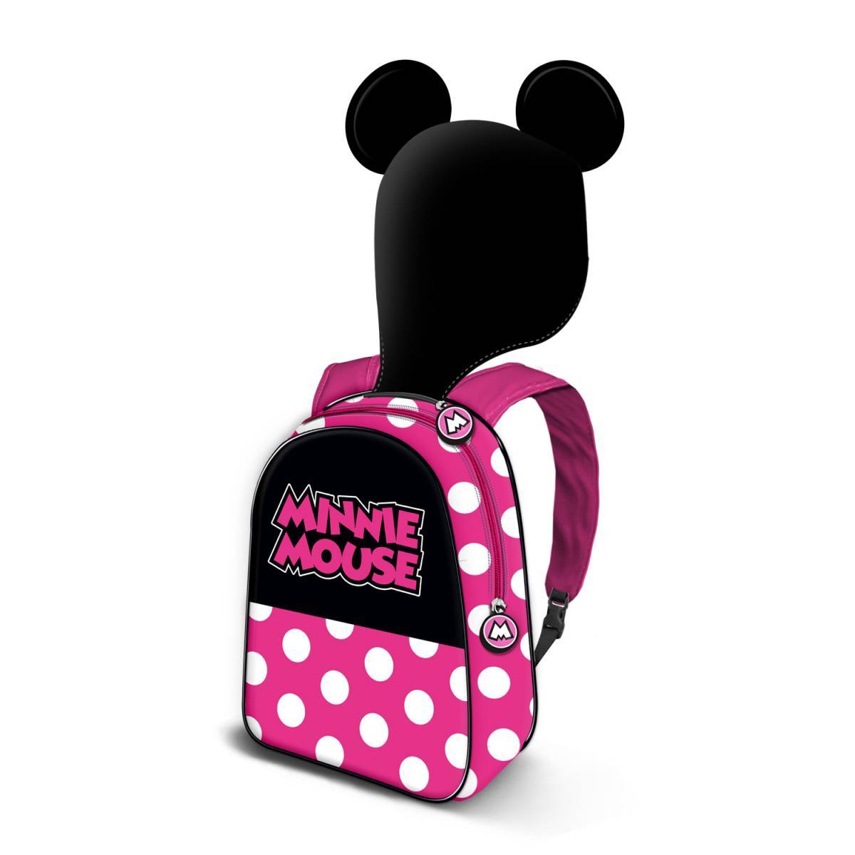 Ghiozdan Prescolari, Minnie, 1 fermoar, 26cm x 31cm x 11cm, Roz