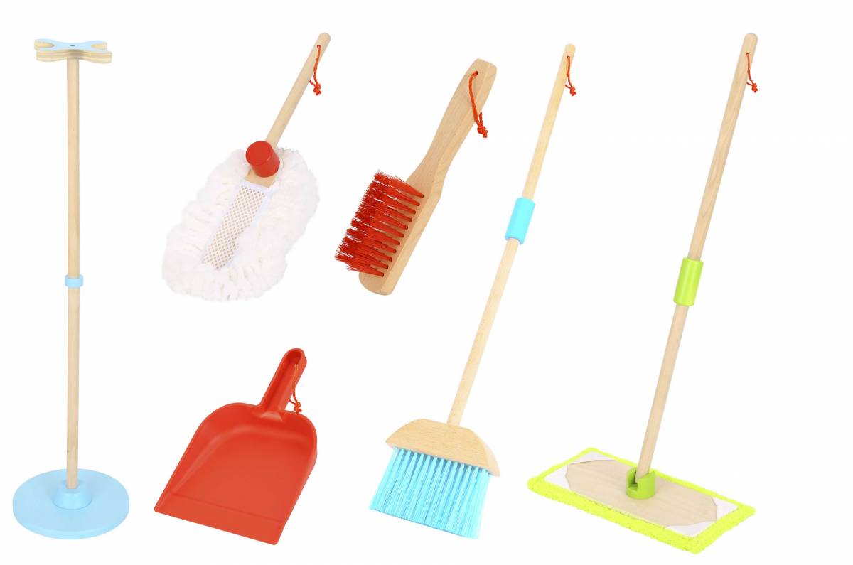 Joc Curatenie din Lemn pentru Copii – Cleaning Set Educativ cu Accesorii