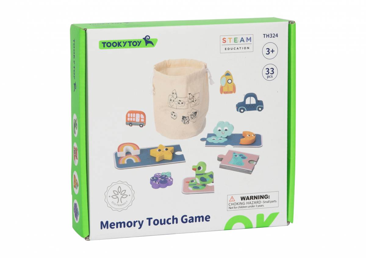 Joc Educativ Montessori Memory Touch din Lemn pentru Copii, Joc de Memorie si Asociere