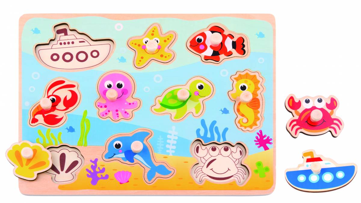 Joc Puzzle Montessori Marin pentru Copii Animale Marine