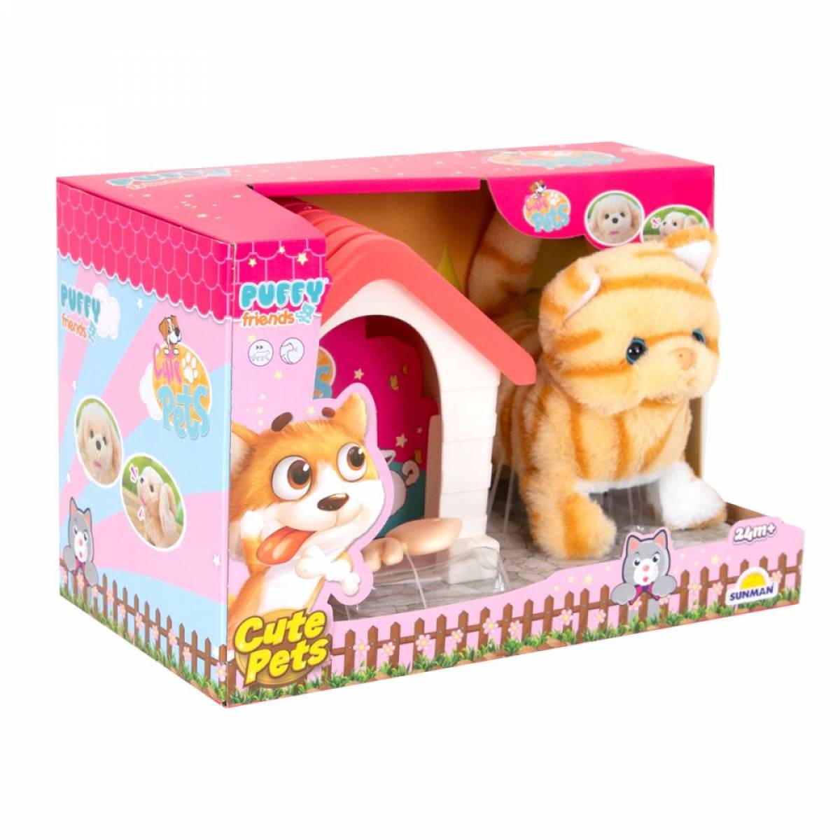 Jucarie PUFFY FRIENDS FUNCTIONS - PISICAINTERACTIV DE PLUS CU CASUTA