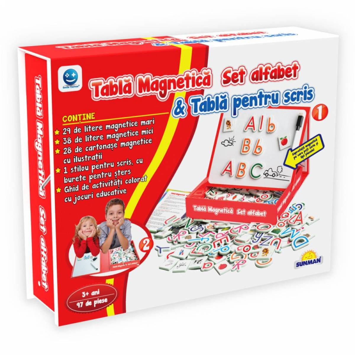 Jucarie SMILE GAMES - JOC EDUCATIV ALFABETUL PE TABLETA MAGNETICA