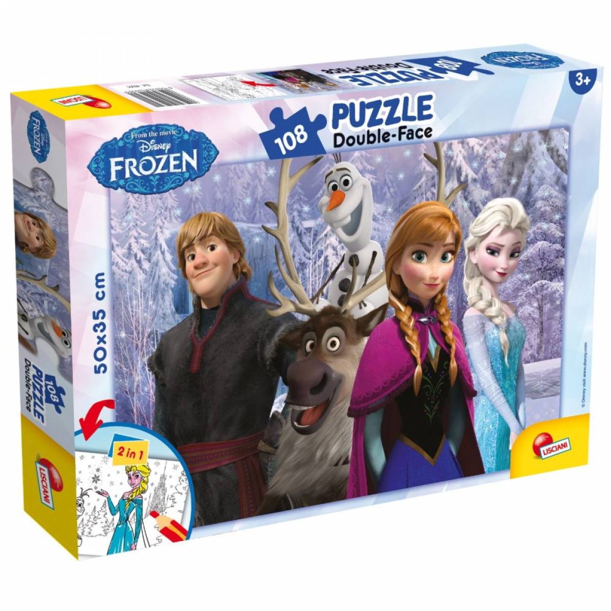 Jucarie LISCIANI - PUZZLE FROZEN 2 IN 1 PLUS 108 PIESE
