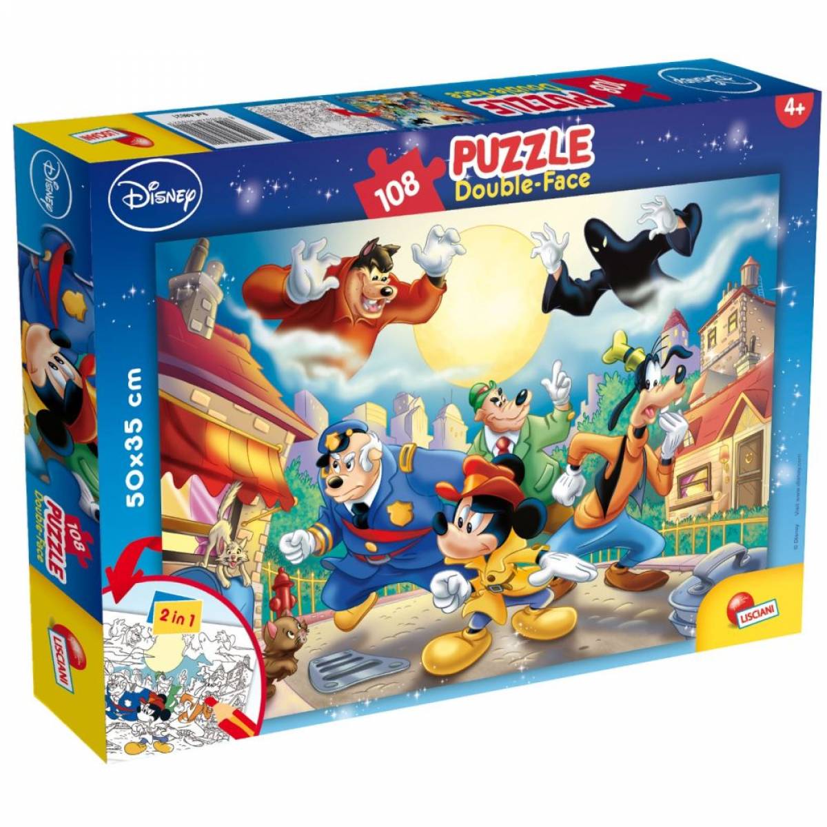 Jucarie LISCIANI - PUZZLE MICKEY MOUSE DETECTIV 2 IN 1 PLUS 108 PIESE
