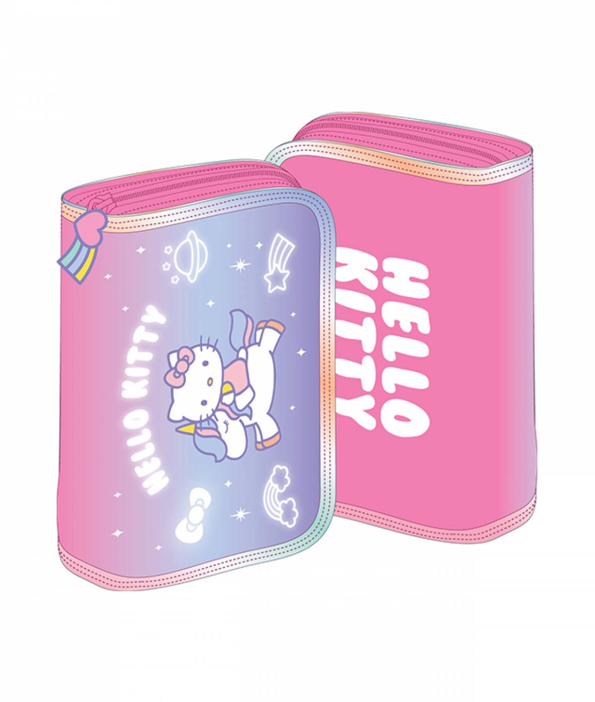 Penar Mare, 1 compartiment, Hello Kitty Neechipat 2extensii Unicorn Roz