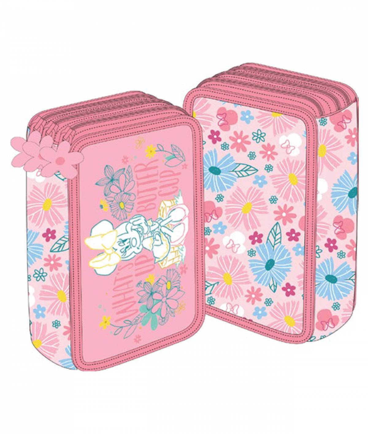 Penar MINNIE MOUSE Neechipat 3 fermoare roz pastel