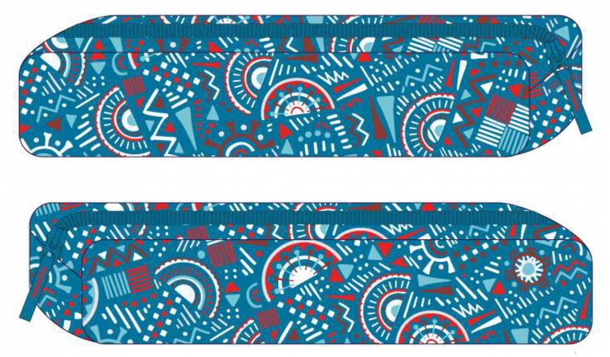 Penar SF Etui Slim 1Fermoar ALBASTRU Geometric