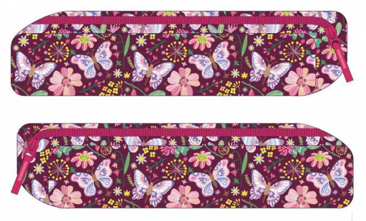 Penar SF Etui Slim 1Fermoar MOV Fluturi