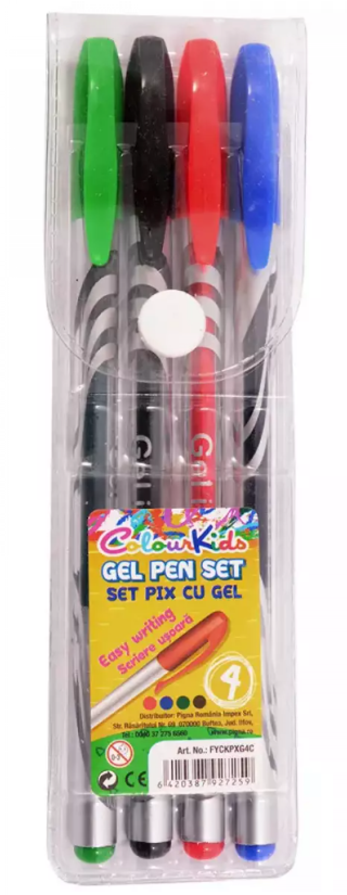 Pix cu Gel - 4 culori blister 4buc Colour KIDS