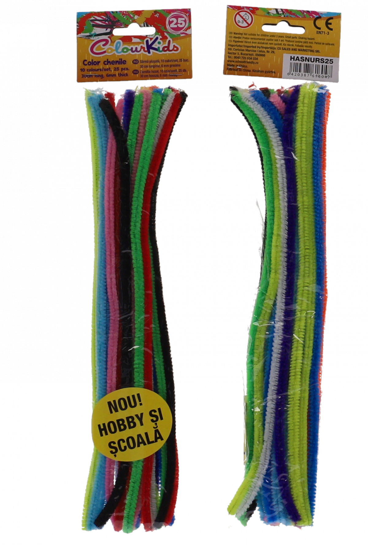Sarma plusata 10 culori 25 bucati Dia 6mm x 30cm culori asortate Art Craft CK