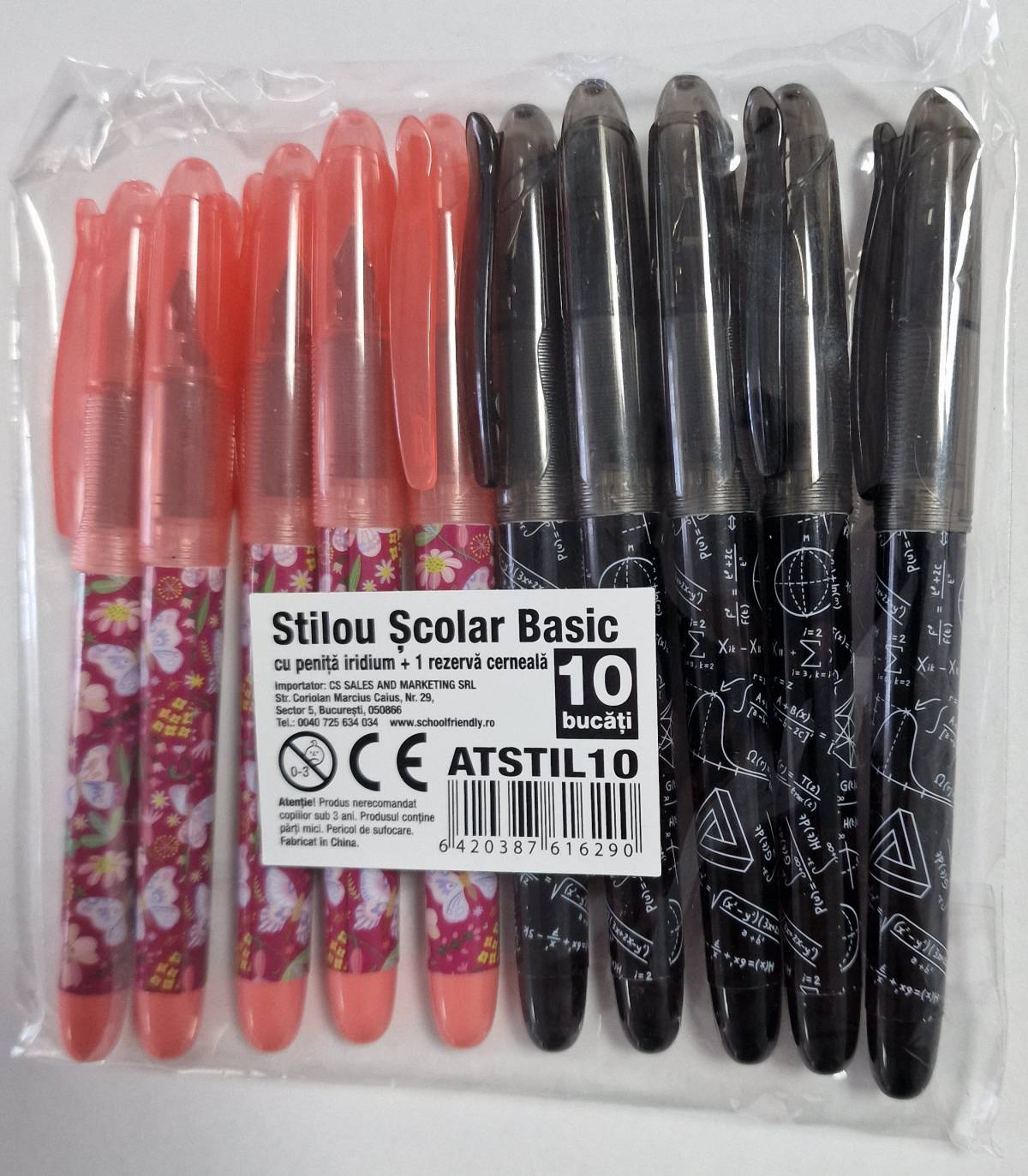 Stilou Basic SF FUTURI si MATE NEGRU, SET 10buc