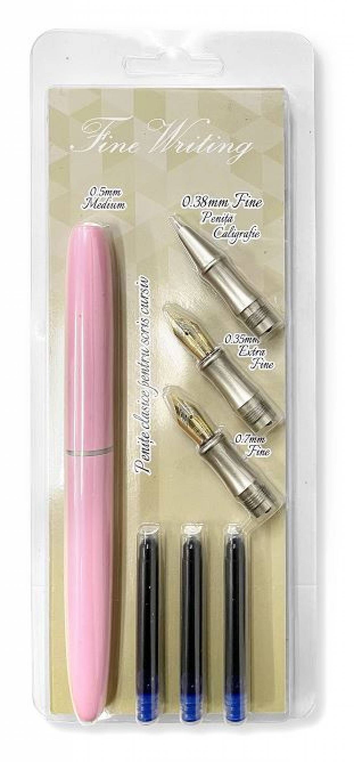 Stilou Metalic MOV 4 Penite Iridium + 3 Rezerve Jumbo Erasable Ink
