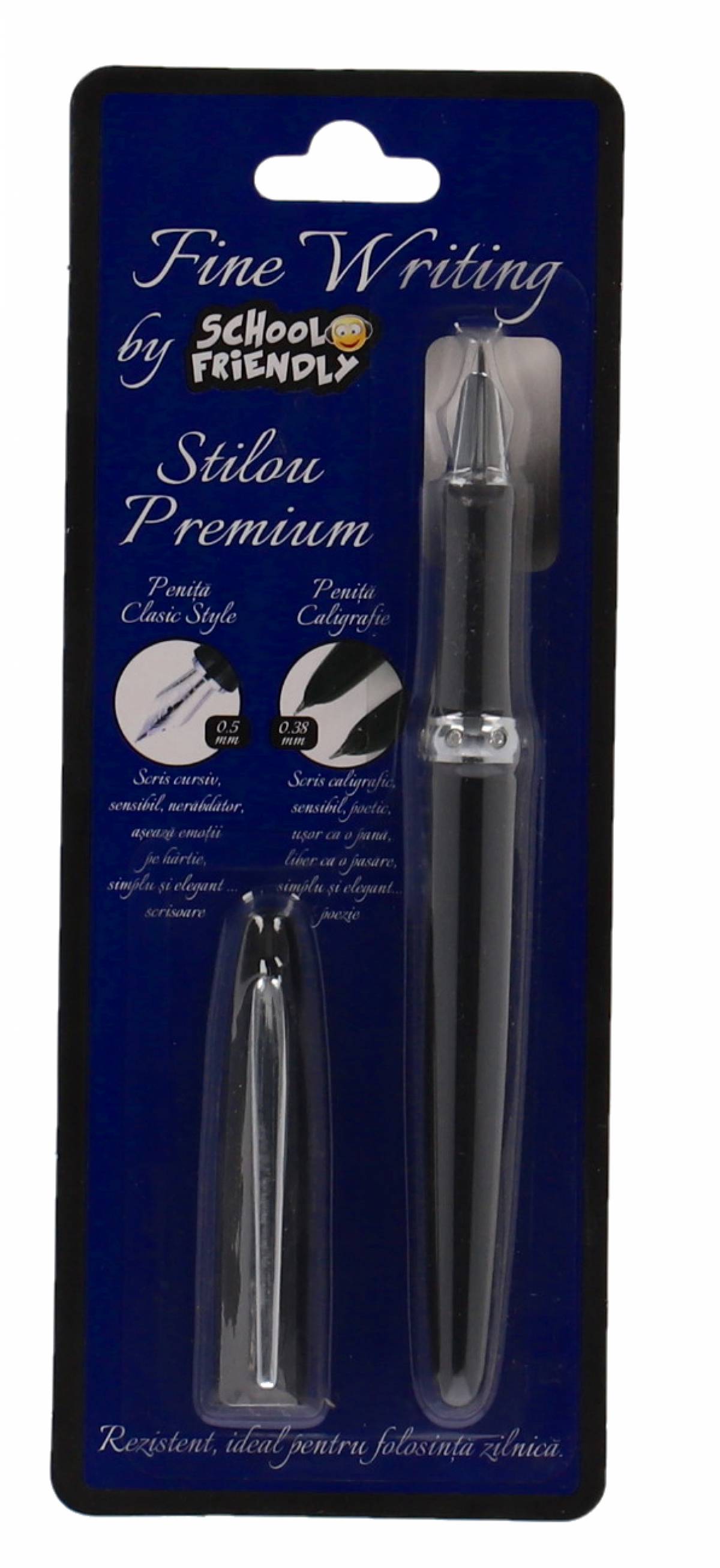 Stilou SCOLAR CLASIC Penita Ascunsa Negru in BLISTER
