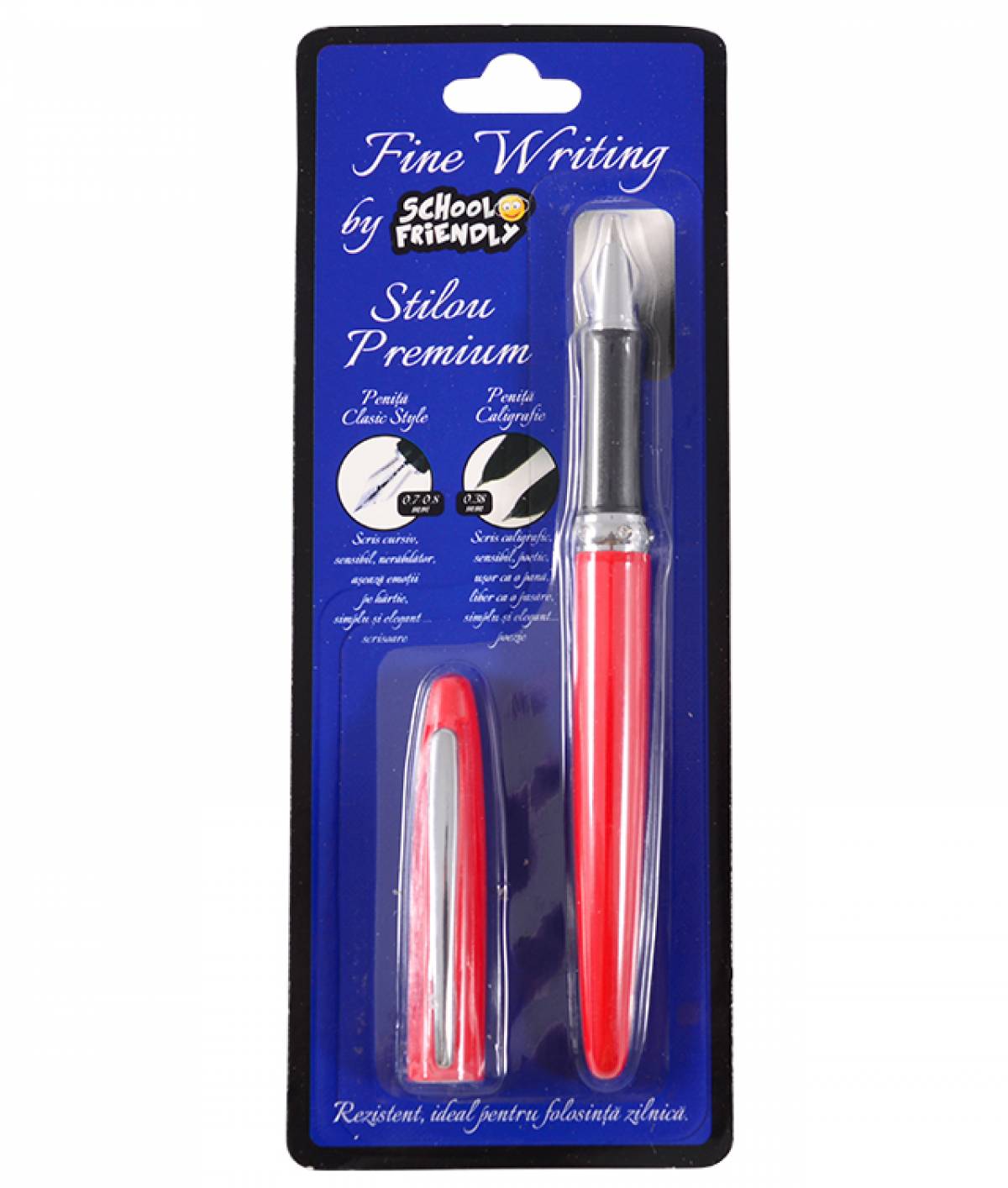 Stilou SCOLAR CLASIC Penita Iridium Rosu in BLISTER