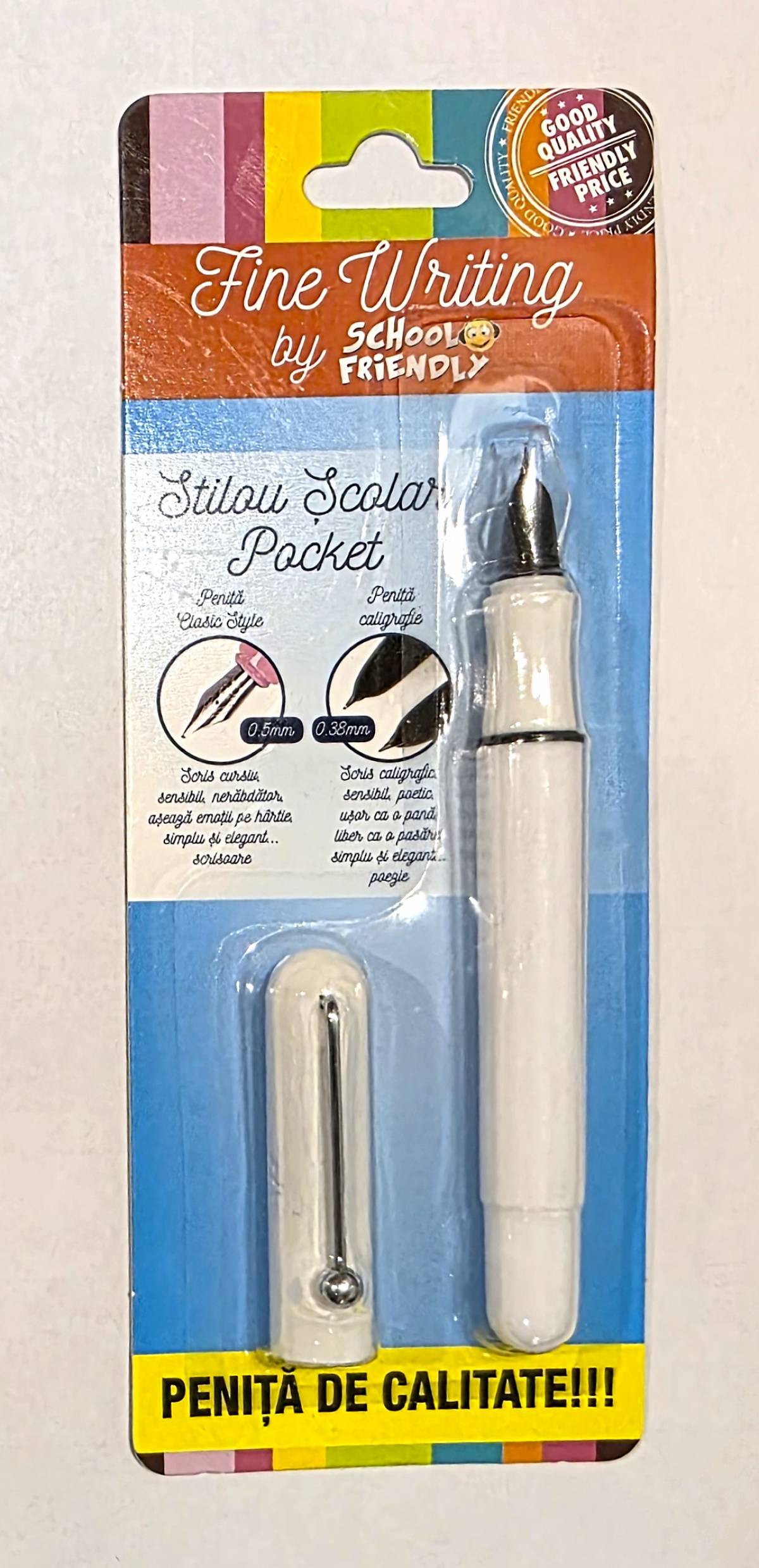 Stilou SCOLAR FW Pocket Alb Penita Iridium ASCUNSA 653