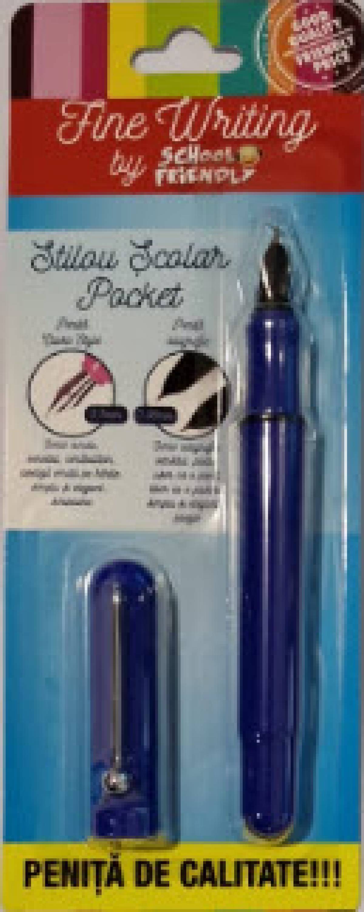 Stilou SCOLAR FW Pocket ALBASTRU Penita ASCUNSA in BLISTER