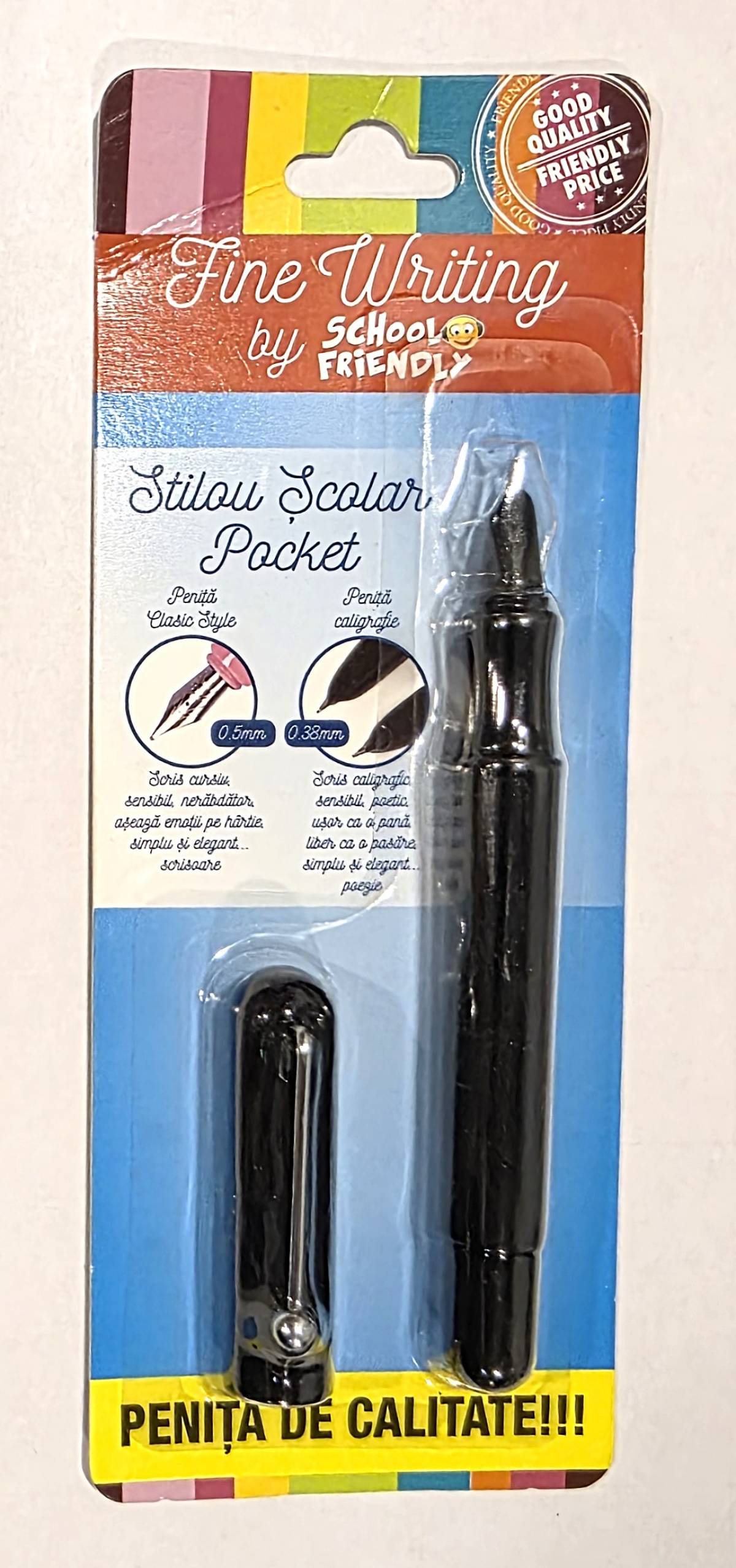 Stilou SCOLAR FW Pocket Negru Penita Iridium ASCUNSA 1292