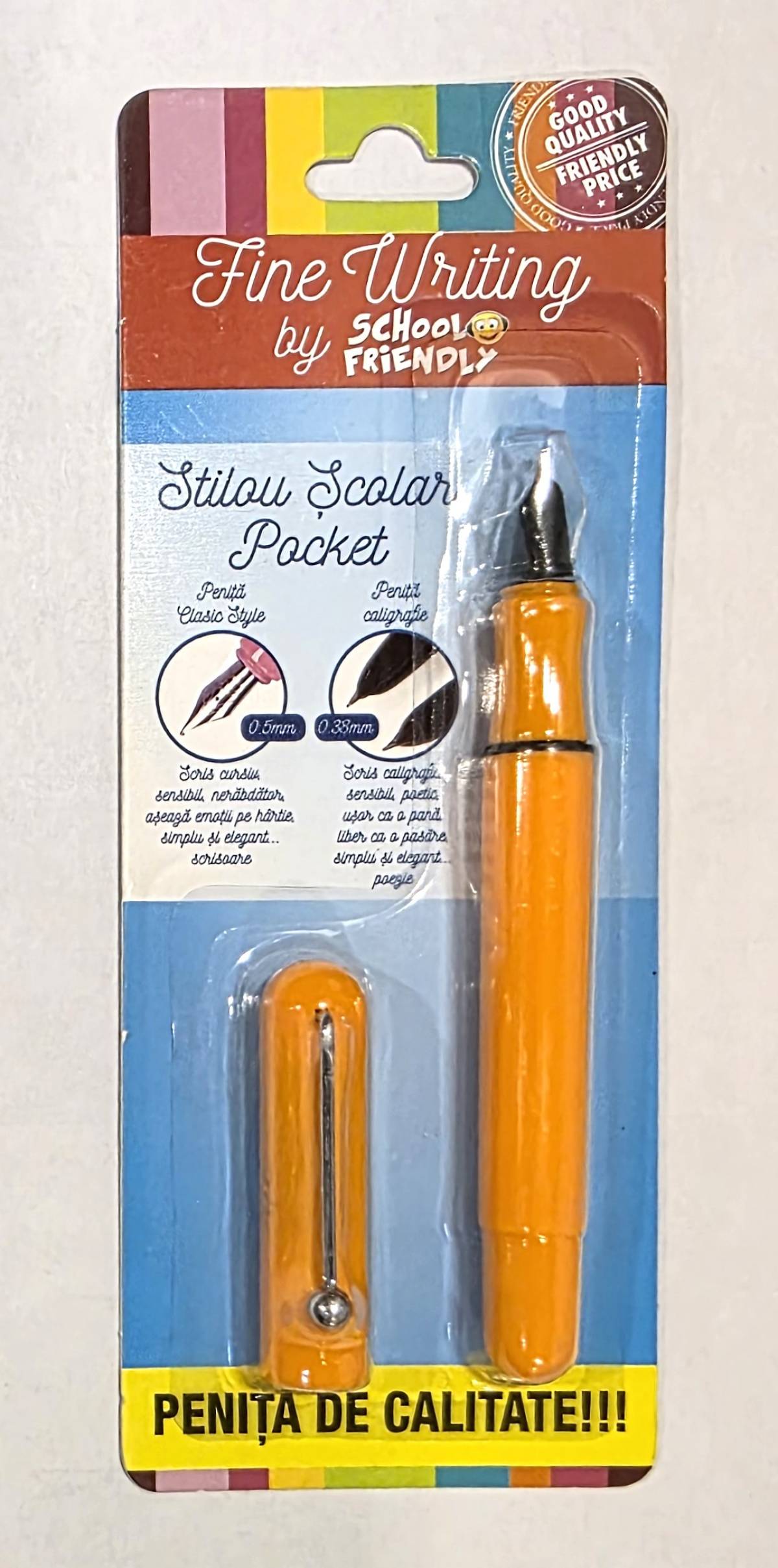 Stilou SCOLAR FW Pocket Portocaliu Penita Iridium ASCUNSA 1301