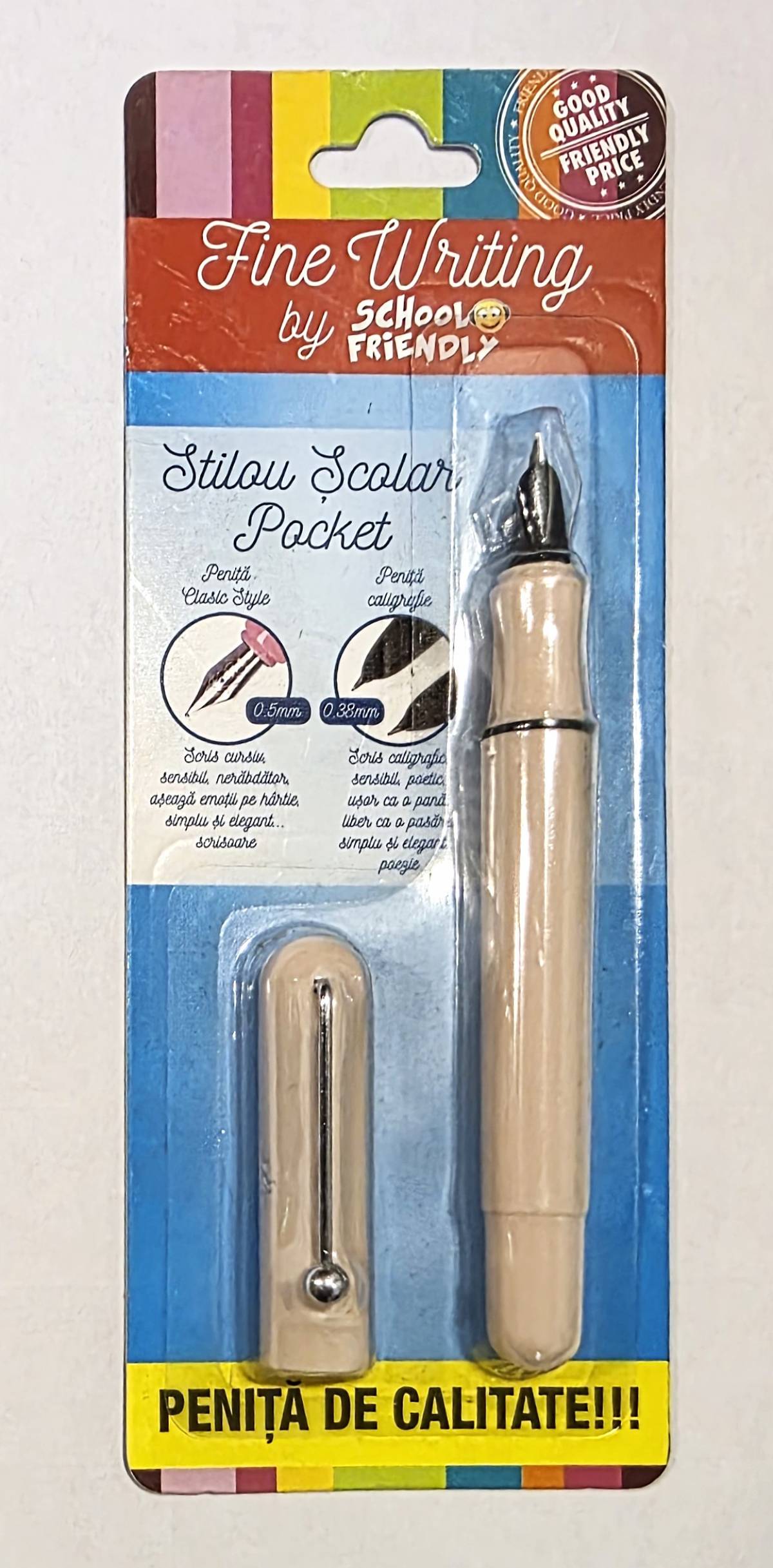 Stilou SCOLAR FW Pocket Roz Pal Penita Iridium ASCUNSA 1296