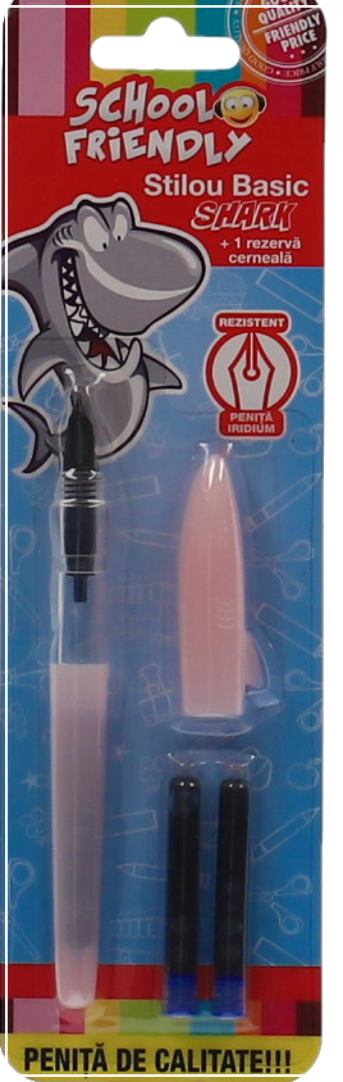 Stilou SCOLAR SHARK Penita Ascunsa CLASIC ROZ