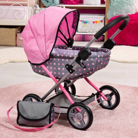 Carucior papusa Cosy gri cu papusa 46 cm